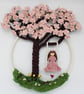  Cherry Blossom macrame, girl on a swing macrame, macrame tree - Image 1