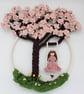  Cherry Blossom macrame, girl on a swing macrame, macrame tree