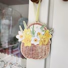 Wooden Daffodil Flower Hanging Decoration for Spring