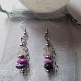 Beautiful purple dangle earrings