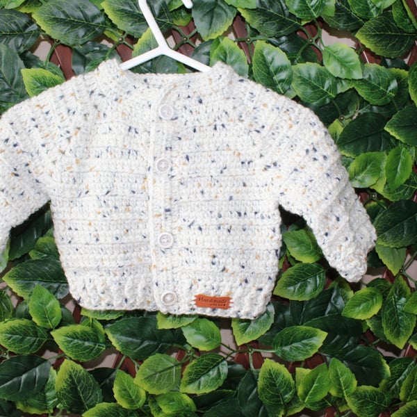 handmade crochet baby cardigan size  0 - 3  months