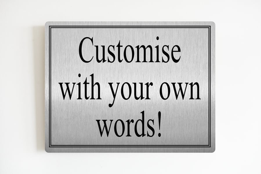 Personalised Metal Sign Plaque Gifts Custom Any Text Quotes Fun Gift Three Sizes