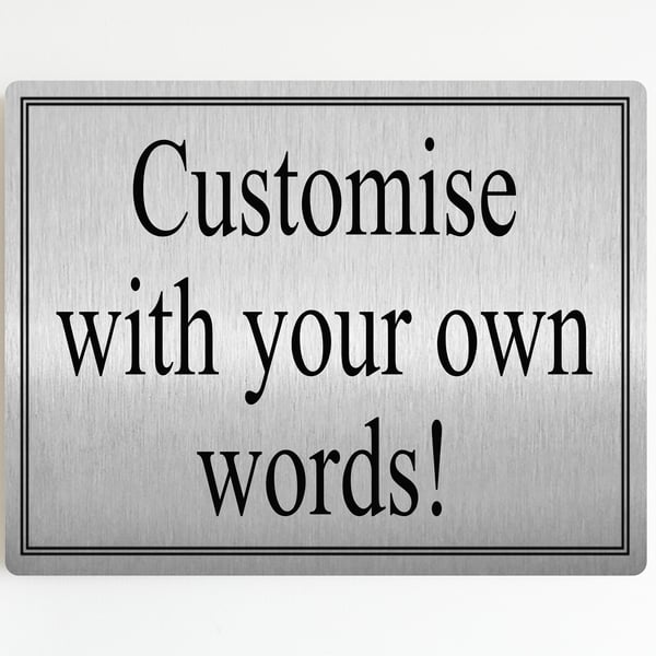 Personalised Metal Sign Plaque Gifts Custom Any Text Quotes Fun Gift Three Sizes