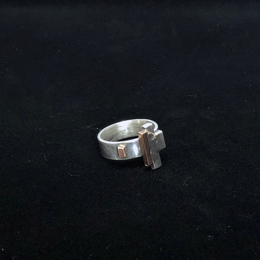 Sterling Silver & Gold Ring 