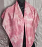Pure Silk Large Square Scarf in Pink and White - Image 5
