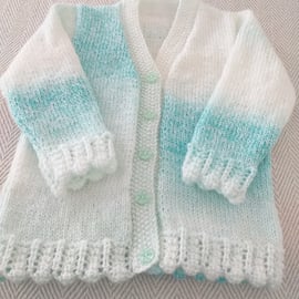 Hand Knitted Little Girls V neck Cardigan