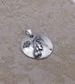 Recycled Sterling Silver Real Cranes-bill Flower Mould Pendant Necklace & Bee.