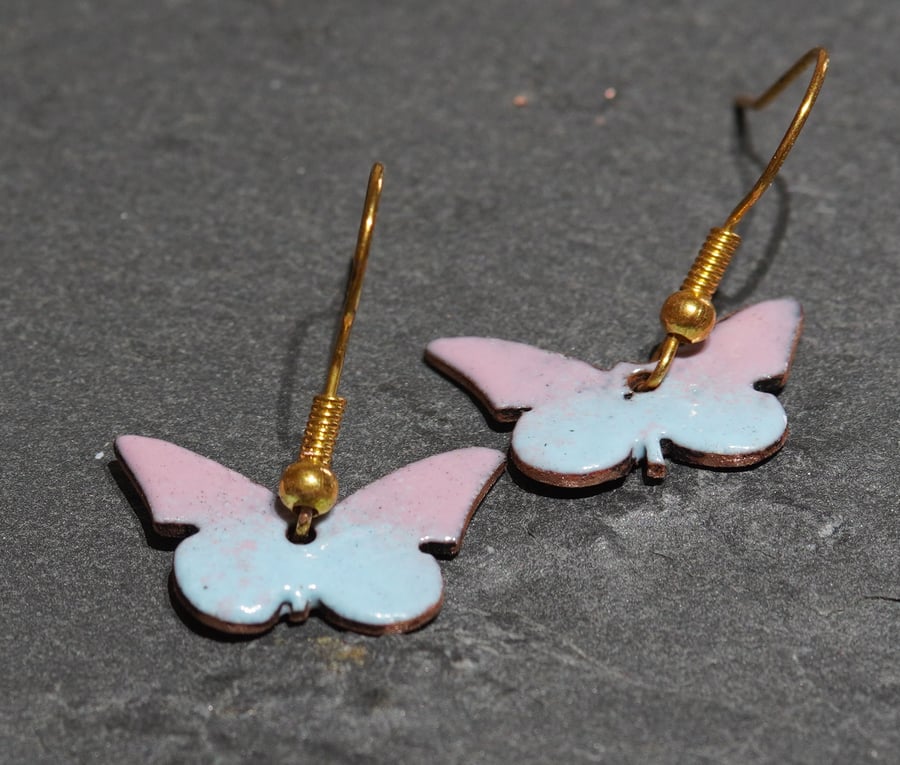 Butterfly enamel earrings
