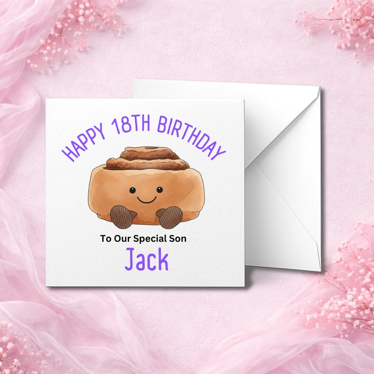 Personalised  Birthday Card, Cute Design, Custom Name, Son Daughter Kids Card