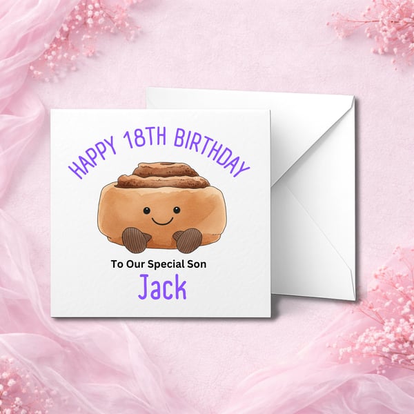 Personalised  Birthday Card, Cute Design, Custom Name, Son Daughter Kids Card