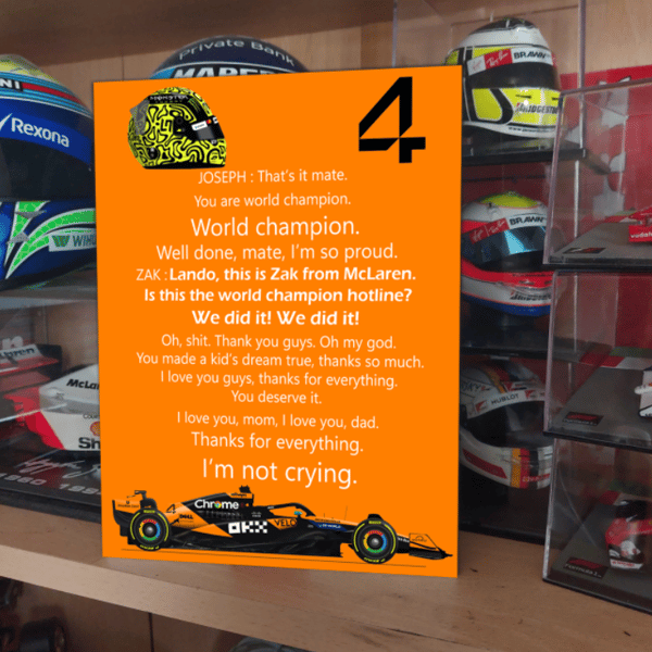 Lando Norris F1 2026 Radio Messages F1 Metal Sign Plaque F1 Gift Wall Decor