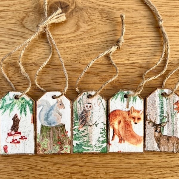 Set of 5 Mini Wooden Gift Tags