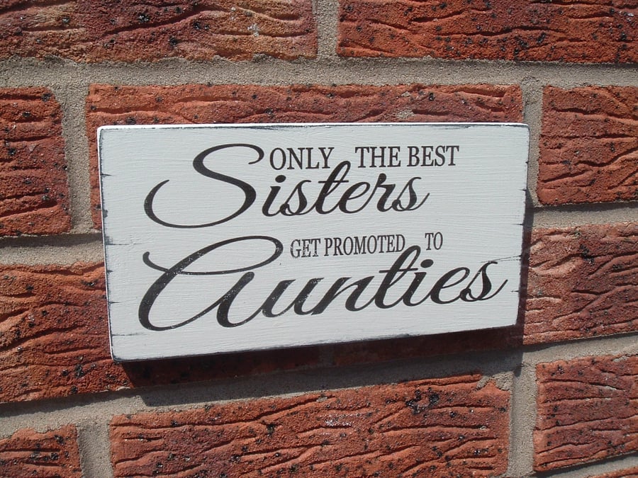 shabby chic vintage sister auntie birthday gift plaque sign