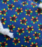Blue and floral hand made cloth drawstring bag - Image 2