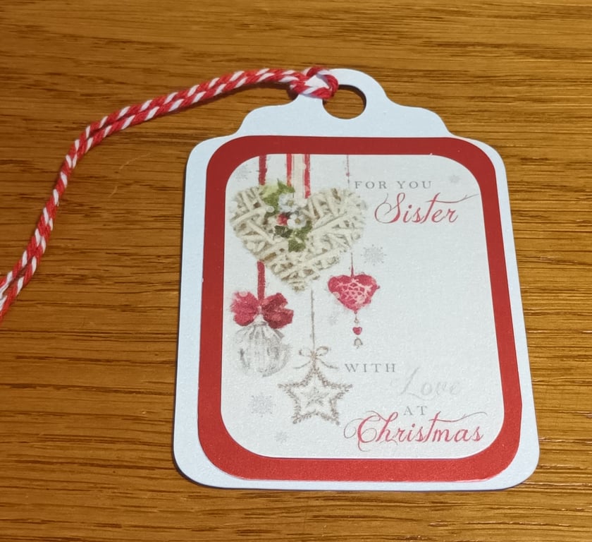 Christmas Gift Tag for Sister 
