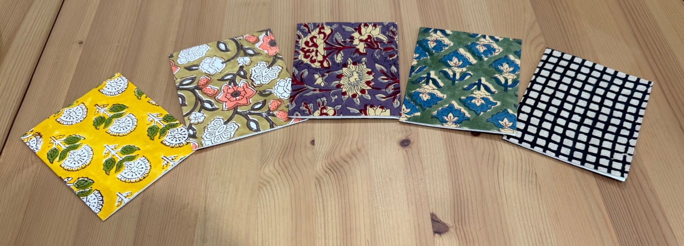 Block Print Cards Set of 5