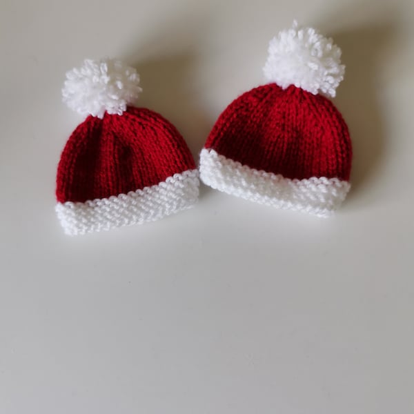 Hand Knitted Santa Hat Egg Cosies, Egg Warmer
