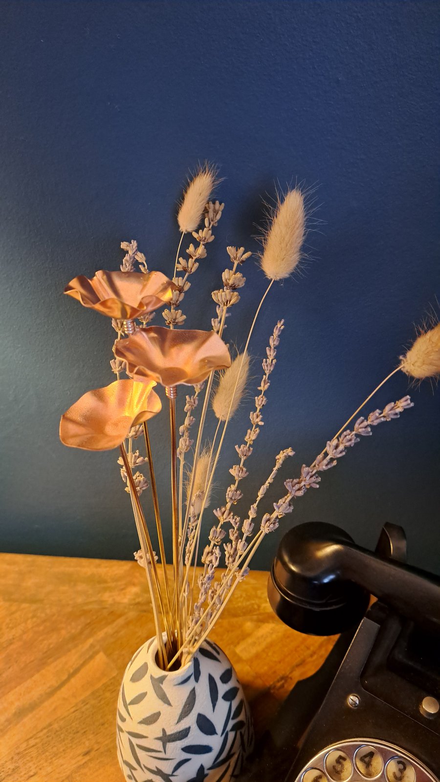 Handcrafted Copper Poppies, Set of 3