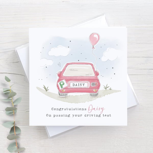 Congratulations passing your driving test card,  New driver card Well done card