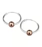 Sterling Silver Hoop Earrings Rose Gold Vermeil Bead Hoop Earrings 