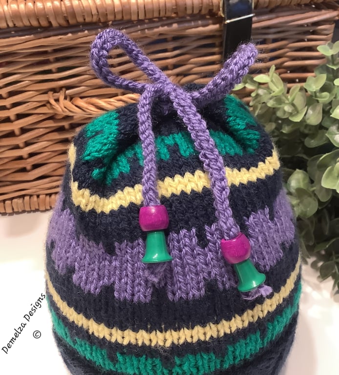 Designer Hand Knitted Fairisle Baby-Toddler's Hat 1-2 Years