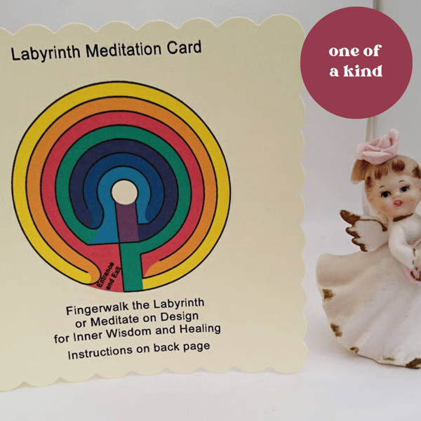 Labyrinth Card, Gift,Portable Finger Labyrinth, Angel Altar, FREE POSTAGE TO U.K