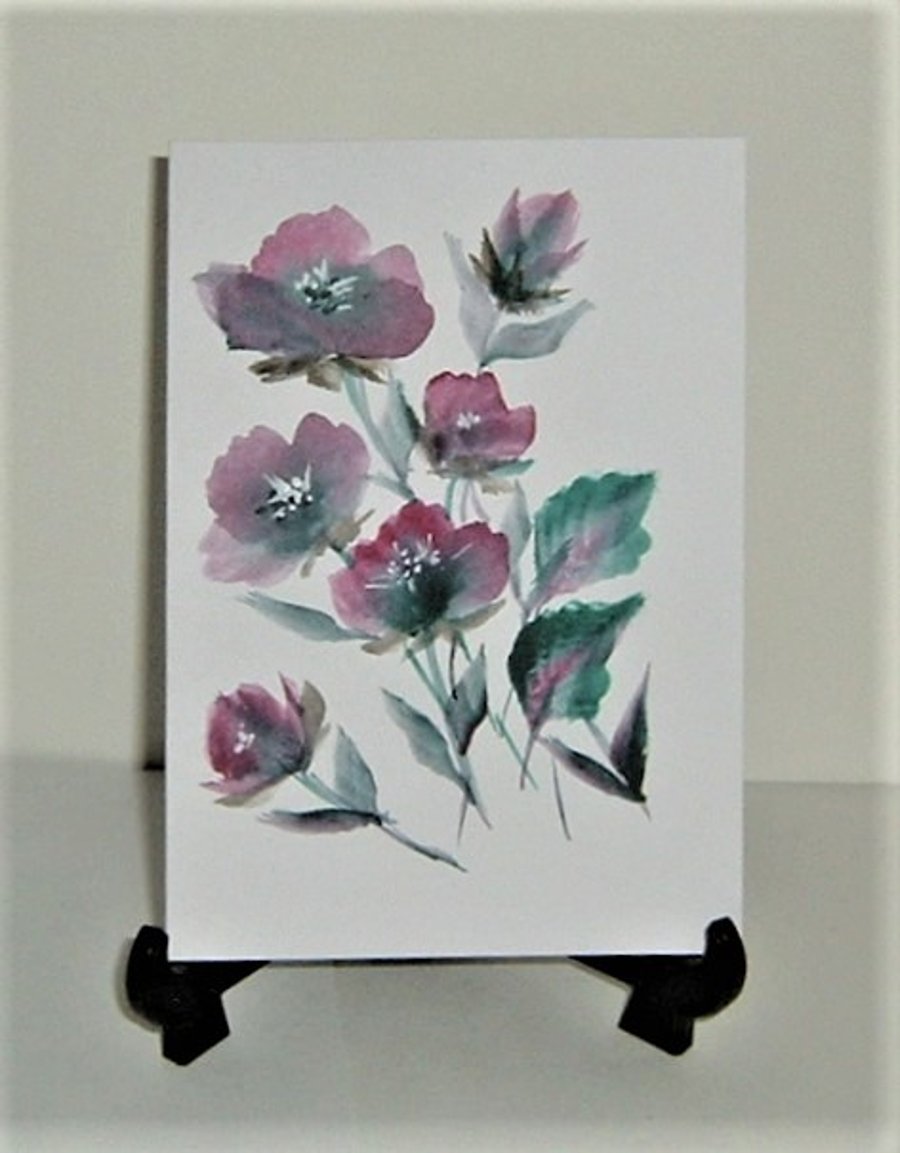 original art hand painted greetings card ( ref F 681)