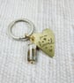 Keyring, Hammered Brass Heart with Engraved Message and Agate Gemstone - Image 3