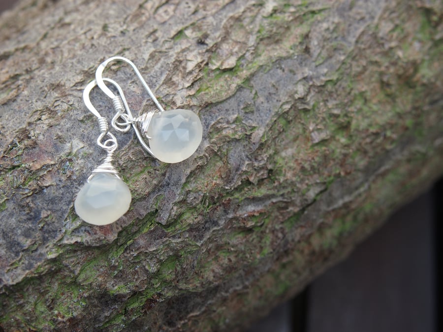Moonstone and sterling silver earrings