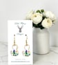 Charm Earrings - Flowers Cat 