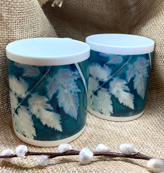 Cyanolumen Leaf Bone China Cup x2