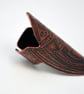 medieval etched shield ring - copper ring - armour ring, double prong - Image 3
