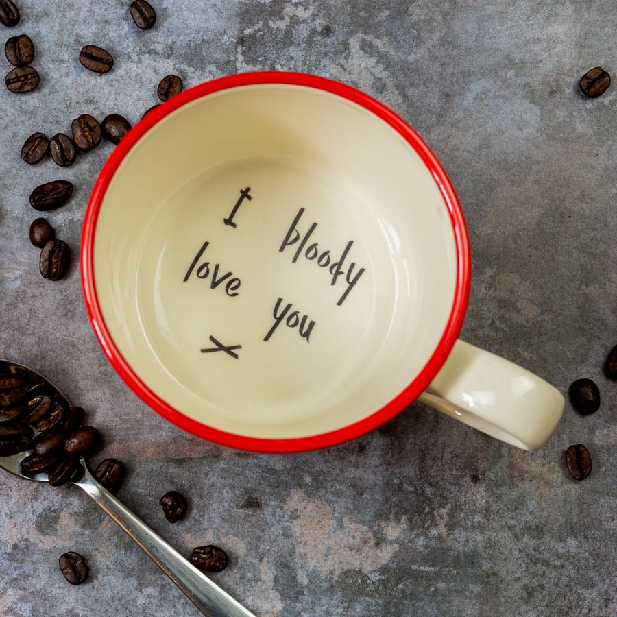 I Bloody Love You! Hidden message mug