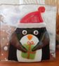 Handmade Fused Glass 'Christmas Penguin' T Light Holder - Image 8