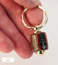 Reclaimed Multi-coloured Ply Keyring Recycled Wood 'Gold' Detail