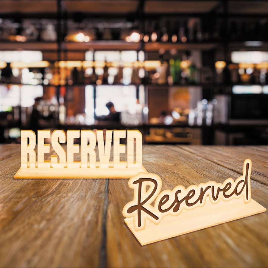 Reserved - Wooden Sign For Pubs, Restaurants, Coffee Shops, Bars - Table Is Not 