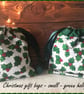 Holly Christmas Drawstring Gift Bag, Eco Friendly Reusable Fabric Bag - Image 1