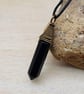 Mens Obsidian pendant. Black Reiki jewellery. Unisex Wire wrapped pendant - Image 3
