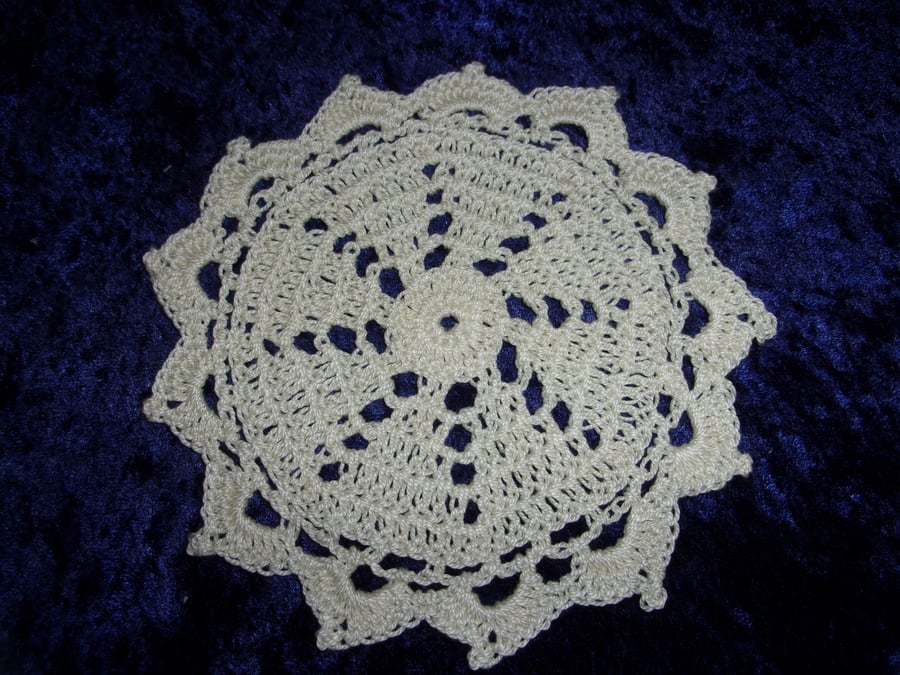 Cream Crocheted Doily