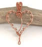 Copper Heart Pendant Necklace with Crystal Beads - Image 5