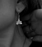 Silver Orchid Earrings - Handmade Silver Flower Drop Earrings - Image 2