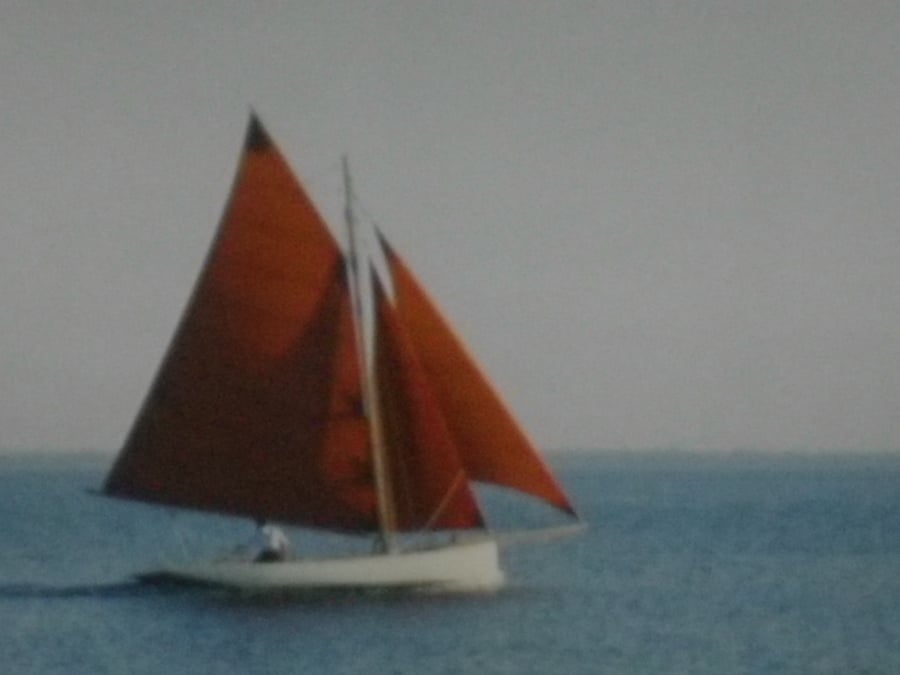 Red Sails in the Sunset,  A4 unframed, free hook & easel, free shipping 3283 