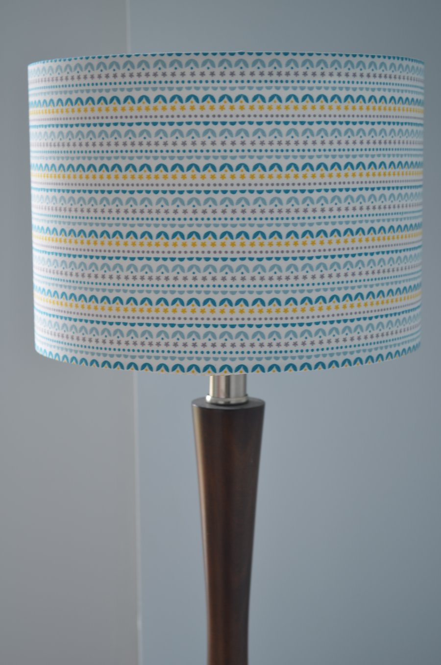 Striped lampshade, blue white lamp, drum lampshade, blue lamp shade, lampshade