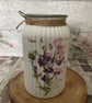 Ribbed Glass Vase. Sweet Pea. Bee.