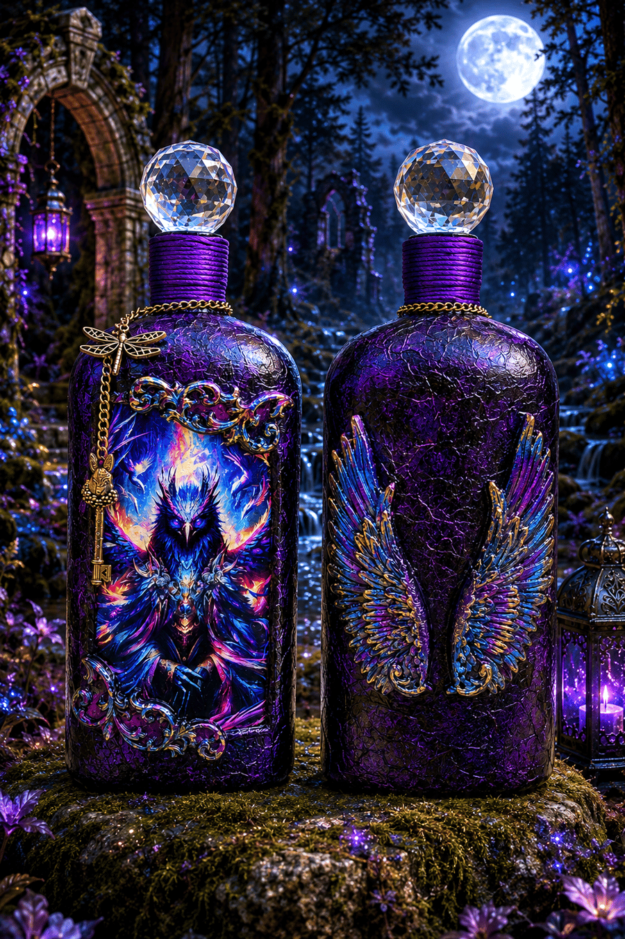 Enchanted Raven Guardian Bottle