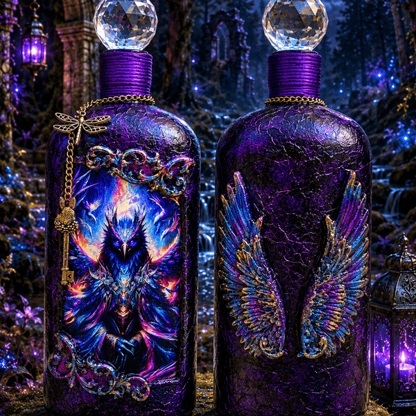 Enchanted Raven Guardian Bottle