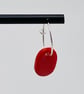Porcelain red oval hooped earrings - Image 4