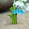 Bluebell Brooch, Bluebell Gift, Handmade Bluebell Pin, Blue Wildflower Brooch