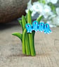 Bluebell Brooch, Bluebell Gift, Handmade Bluebell Pin, Blue Wildflower Brooch - Image 1