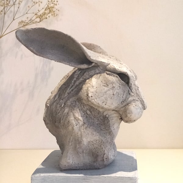 Hare sketch sculpture